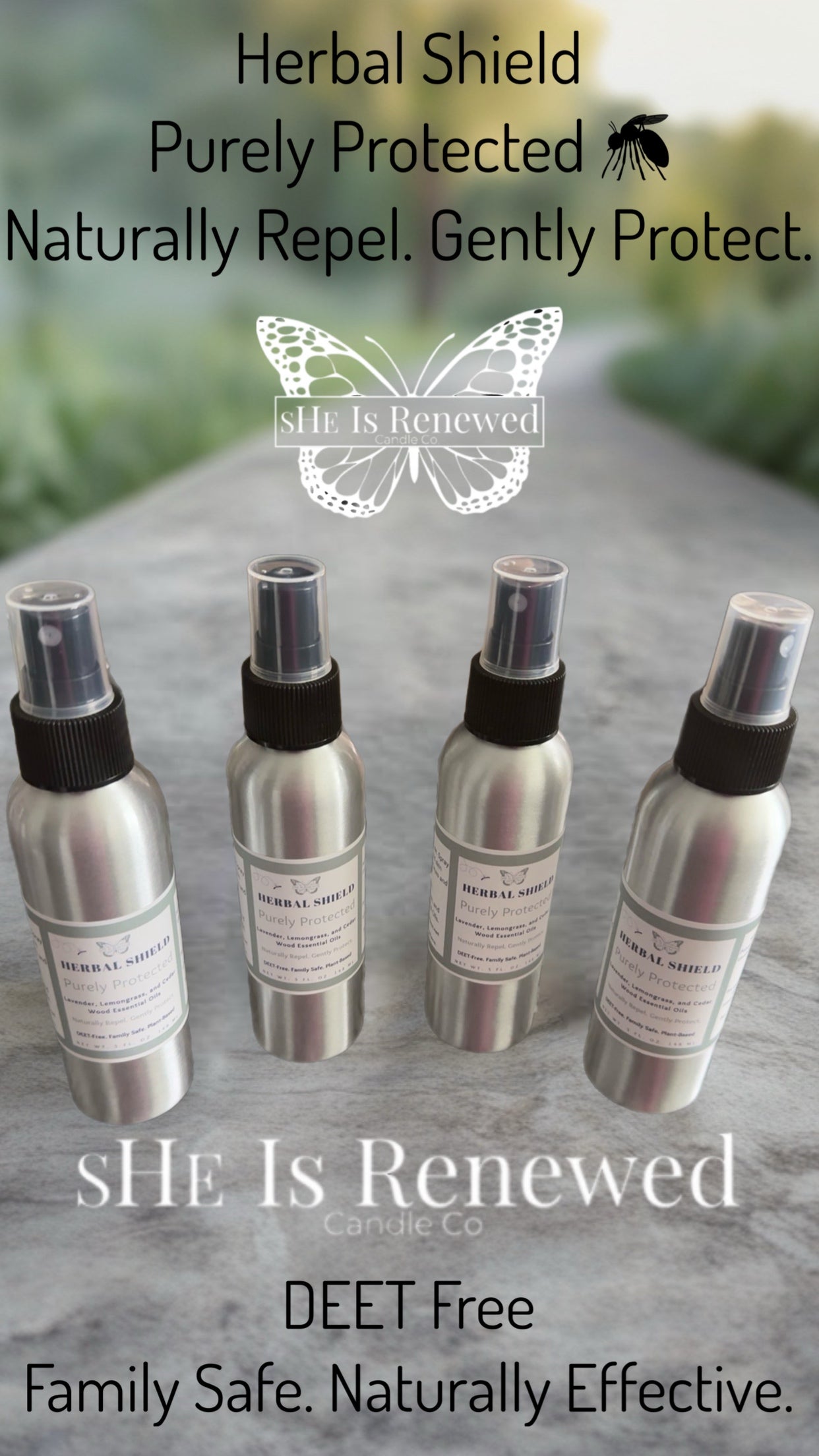 🛡️ Purely Protected: Herbal Shield Mosquito Spray – 5 oz