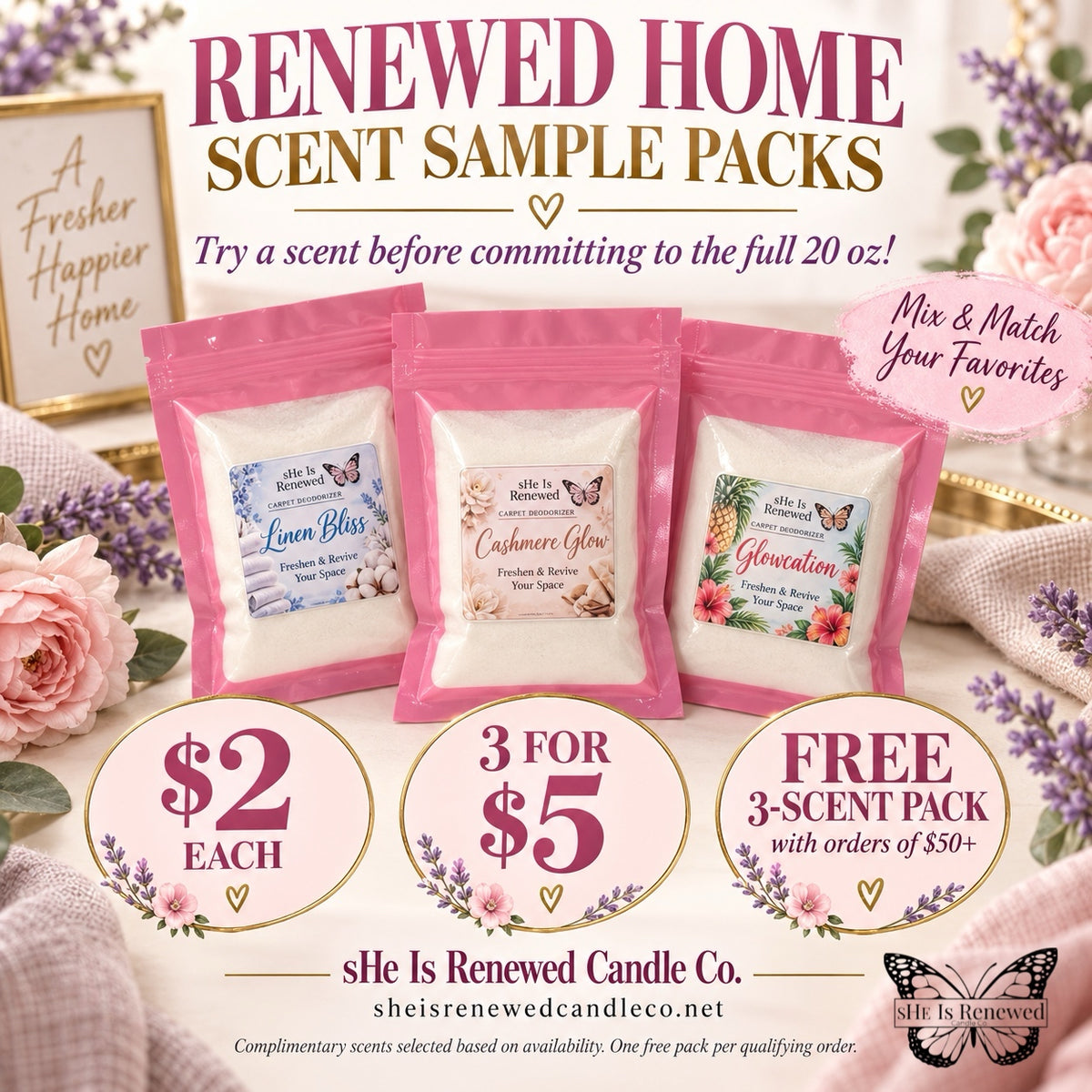 Carpet Deodorizers Sample (Single & 3 pack)